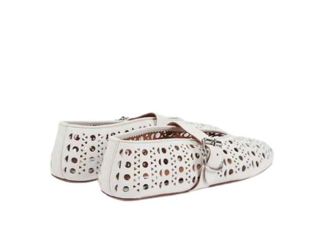 Alaia Alaia Vienne Leather Ballet Flats White (Women's) - view 4