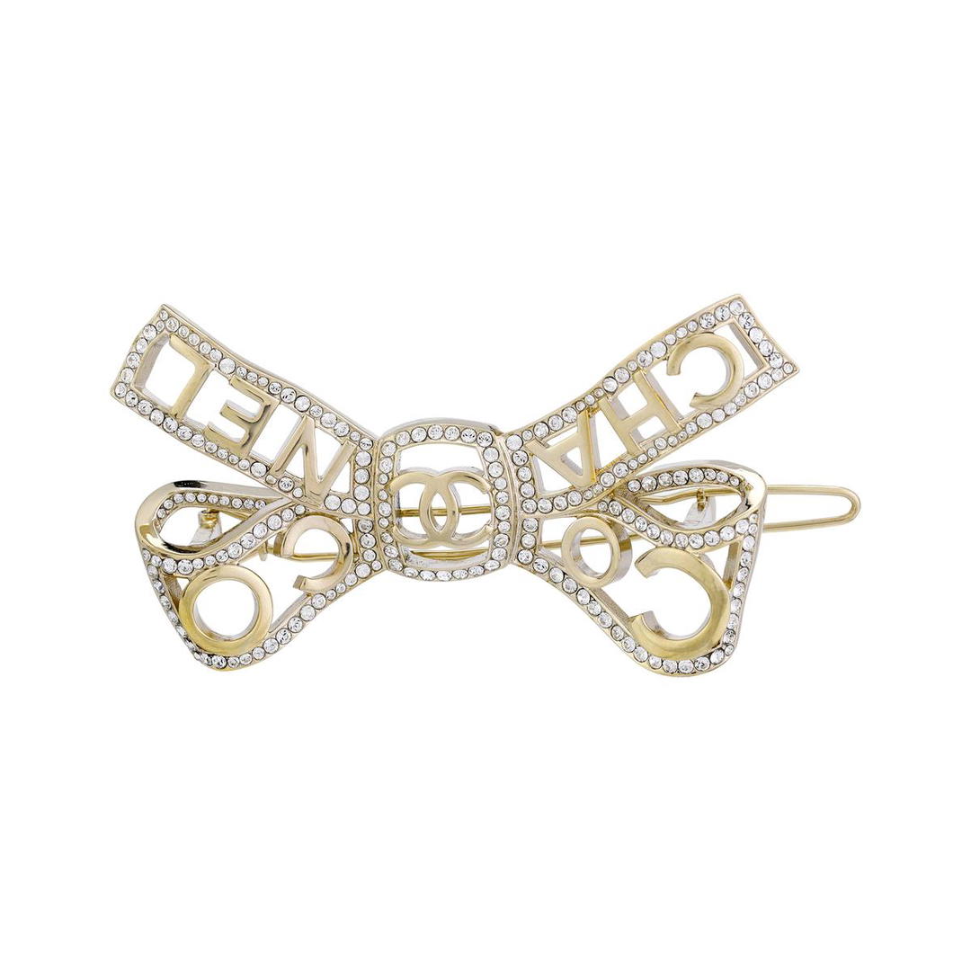 Chanel Chanel 2020 Ribbon Cc Rhinestone Hair Clip