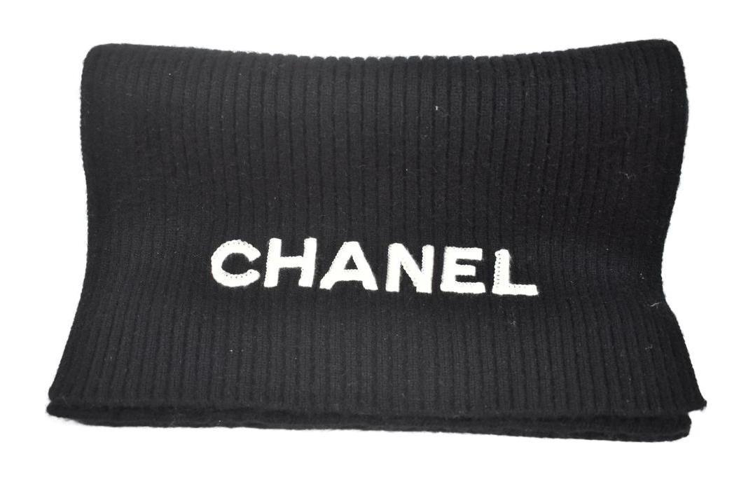 Chanel Chanel Knit Scarves Unisex Black