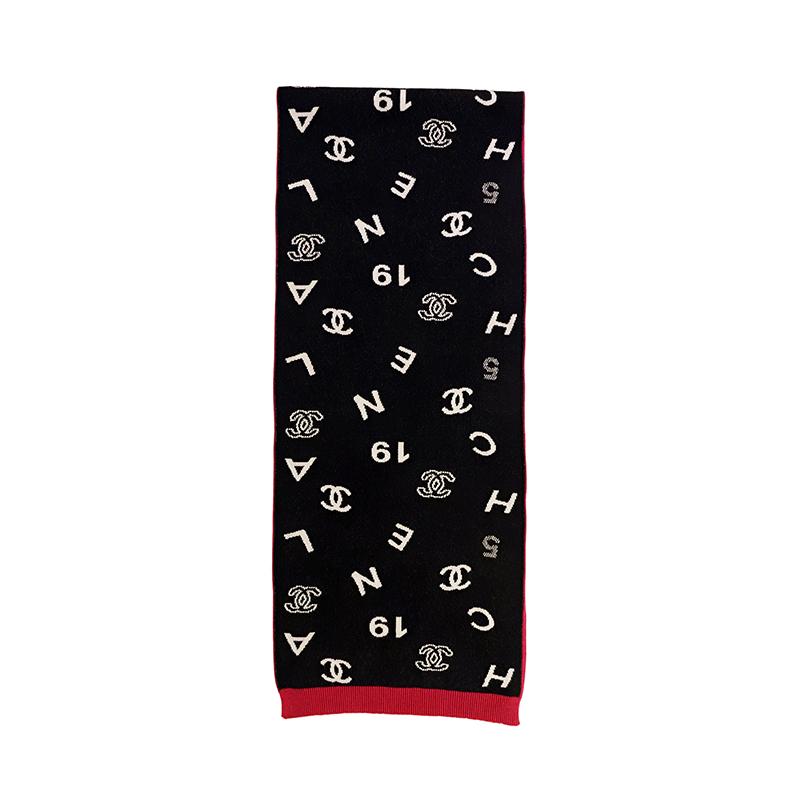 Chanel Chanel Knit Scarves Unisex Black