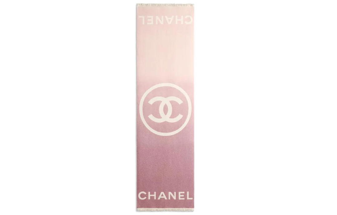 Chanel Chanel Knit Scarves Women's Pink Color Scheme