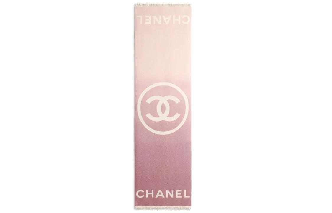 Chanel Chanel Knit Scarves Women's Pink Color Scheme
