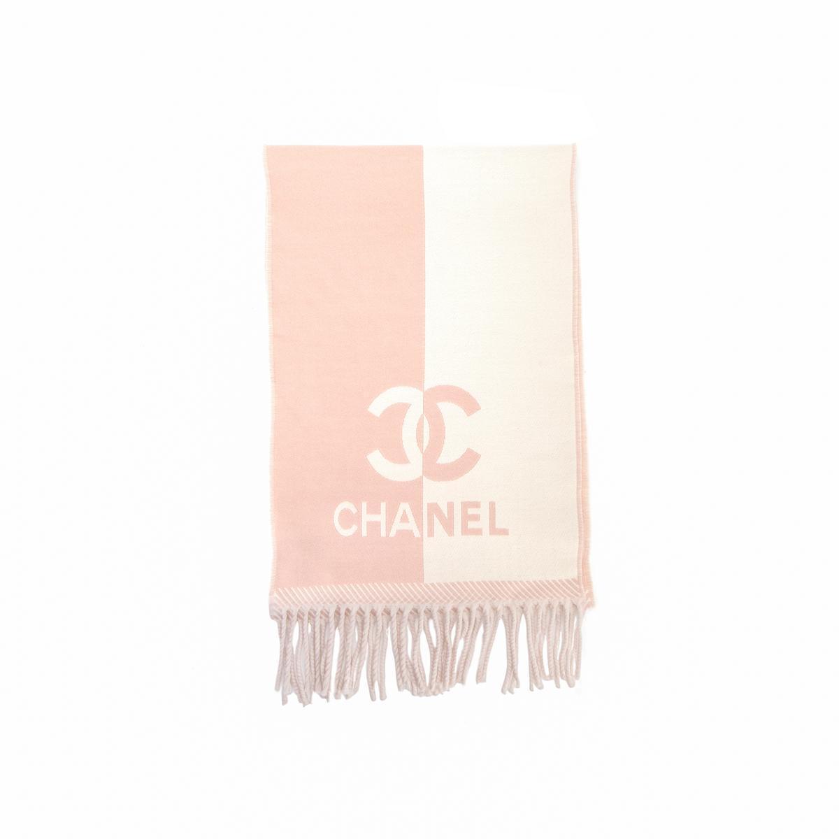 Chanel Chanel Wool Knit Scarves Women's Pink