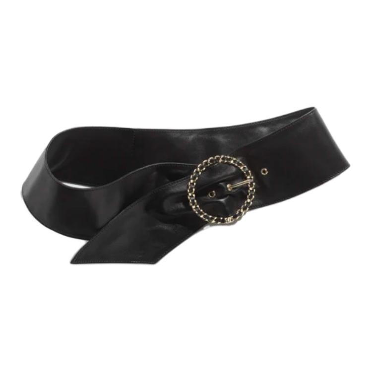 Chanel Chanel Lambskin Leather Belts Women's Black