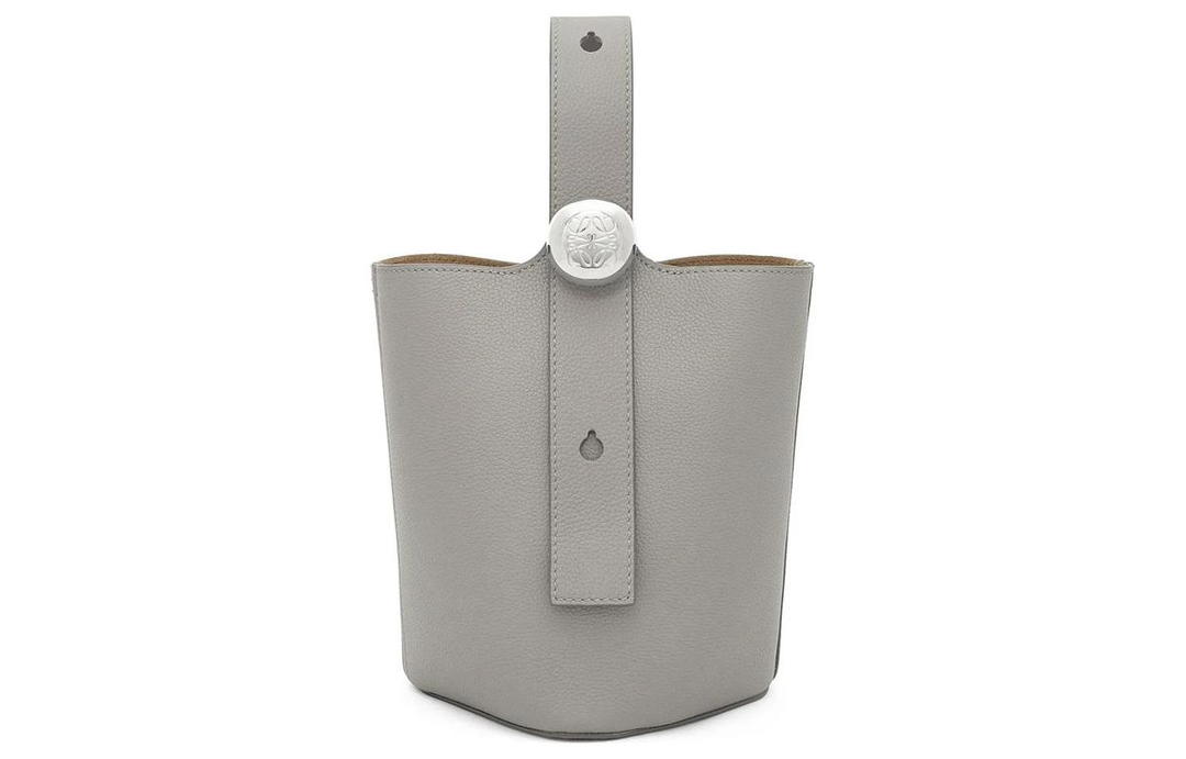 Loewe Loewe Bucket Series Soft Grain Cow Leather Bucket Bag, Handbag, Shoulder Bag, Crossbody Bag Mini Women's Pearl Gray