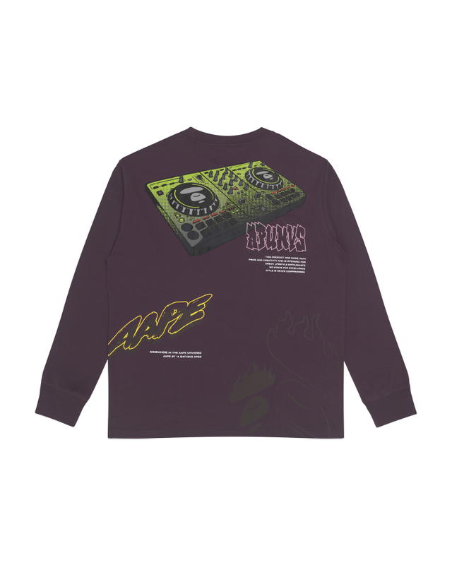 AAPE AAPE Long Sleeve Tee Purple (Burgundy) - view 2