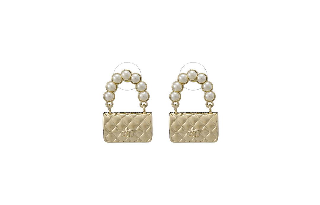 Chanel Chanel Metal Stud Earrings Women's Gold