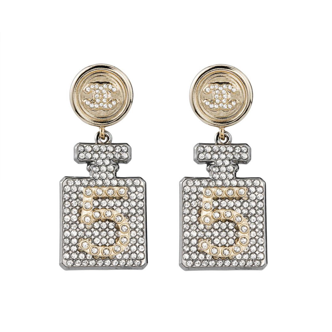 Chanel Chanel Earrings Women's Dark Gray