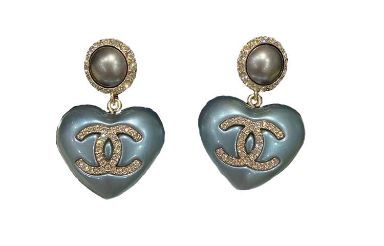 Chanel Chanel Earrings Women's Ice Blue