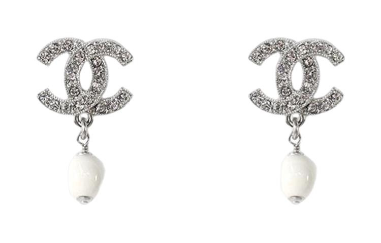 Chanel Chanel Earrings Women's White/Silver