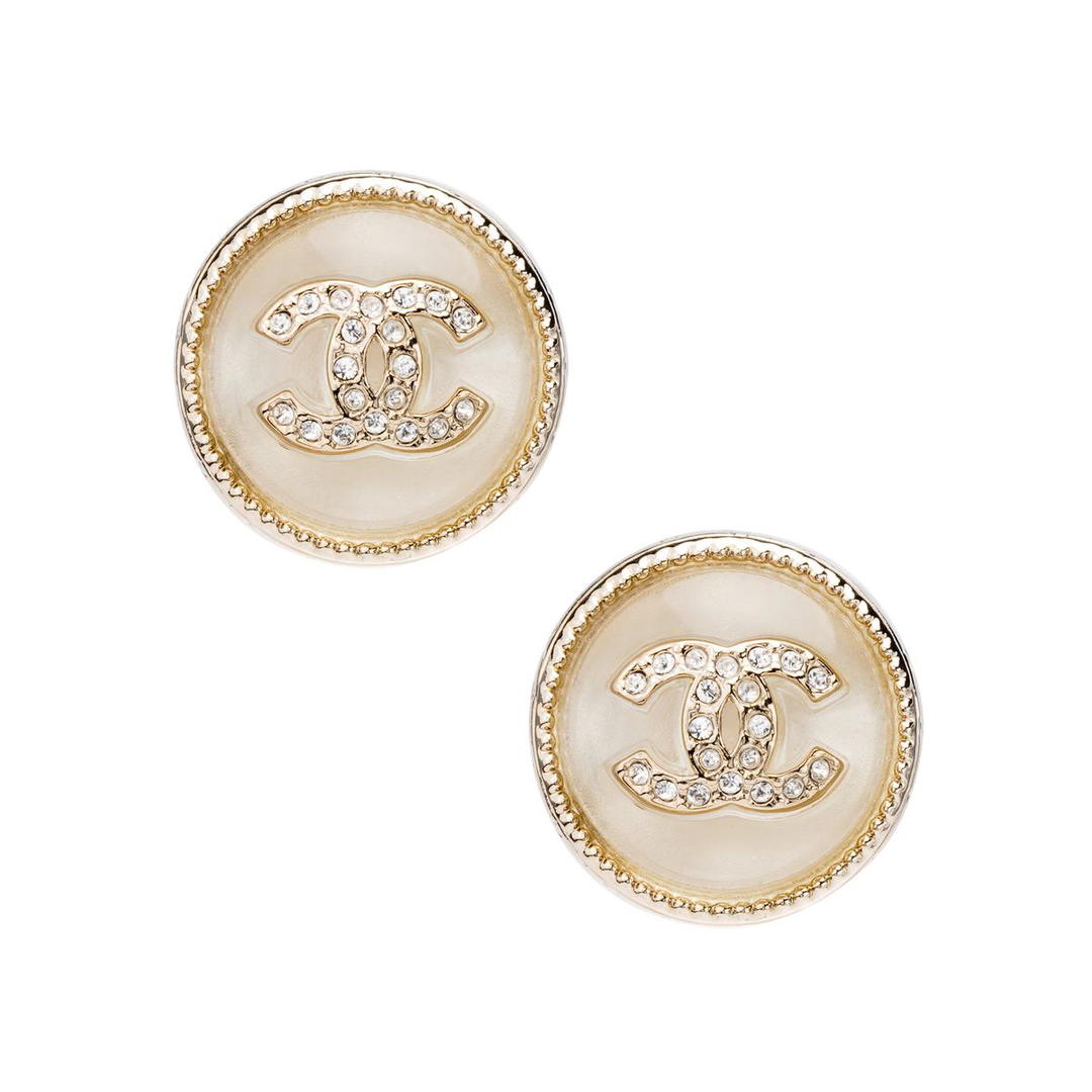 Chanel Chanel Metal Stud Earrings Women's Gold