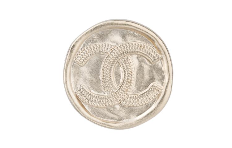 Chanel Chanel Round Cake Stud Earrings Women's Gold