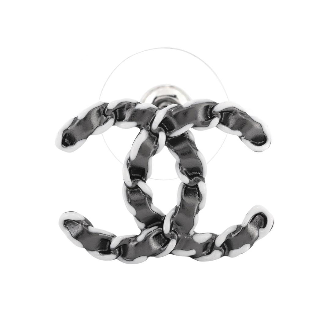 Chanel Chanel Stud Earrings Women's Black