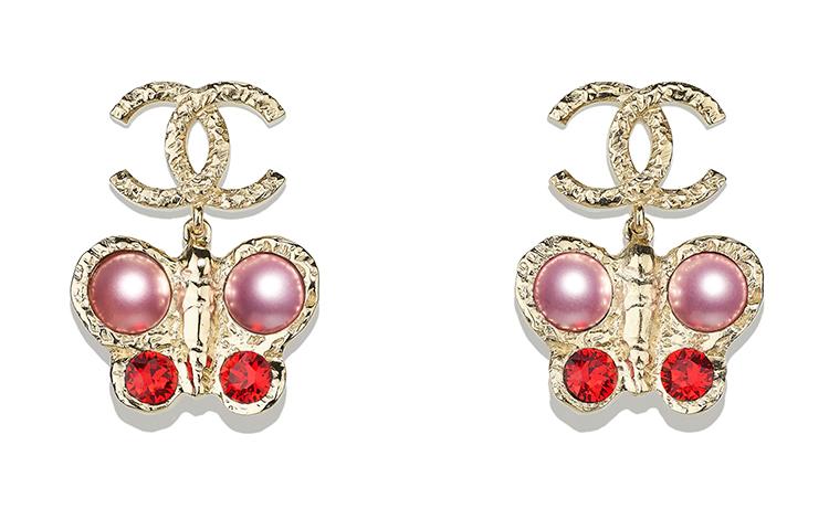 Chanel Chanel Earrings Women's Gold/Pink