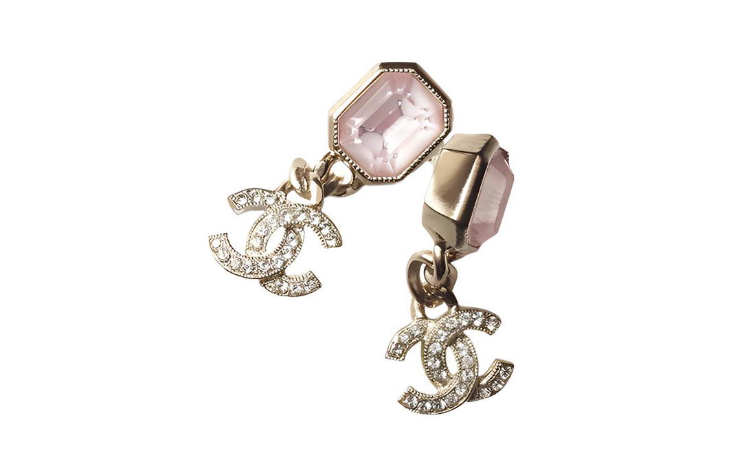 Chanel Chanel Earrings Women's Gold/Pink