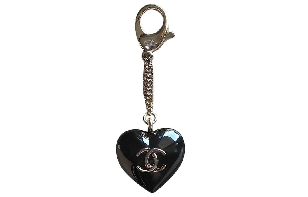 Chanel Chanel Rhinestone Keychain Women's Black