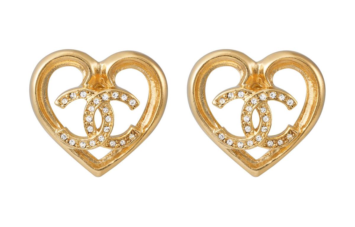 Chanel Chanel Metal Stud Earrings Women's