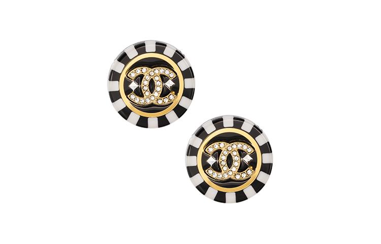 Chanel Chanel Metal Stud Earrings Women's Gold