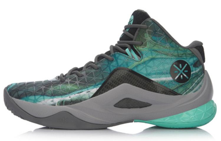 Li-Ning LiNing All In Team 4 Wade Collection Cushioned Slip Resistant Abrasion Resistant Mid Top Basketball Shoes Turquoise