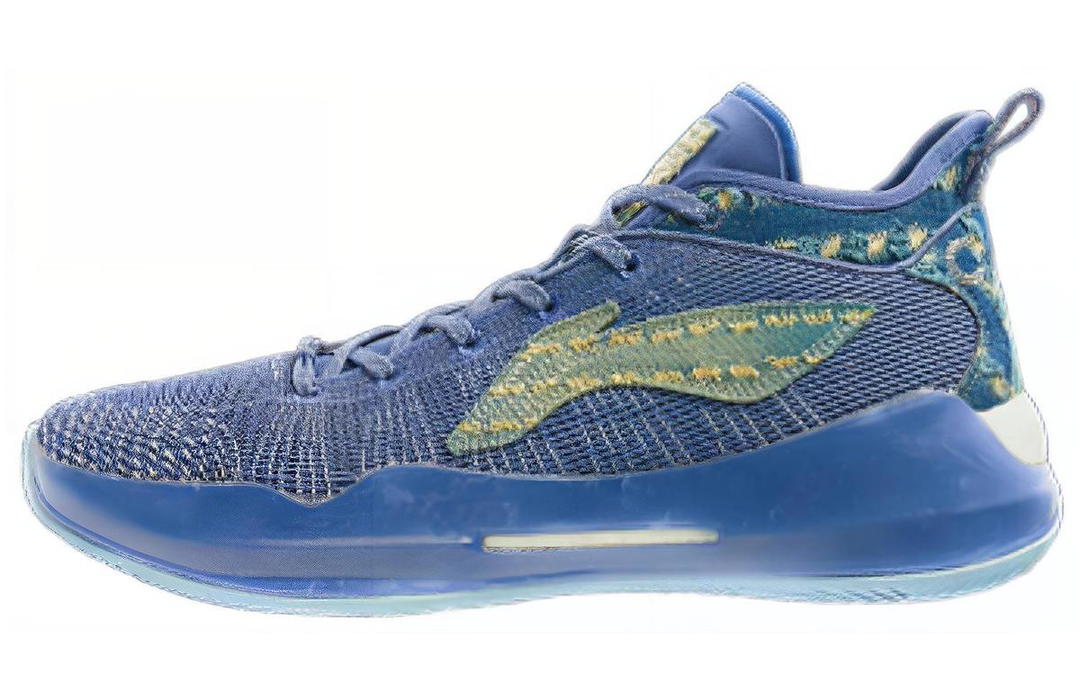 Li-Ning LiNing YuShuai 13 Boom Cushioning Anti Slip And Wear Resistant Coverage Support Mid Top Basketball Shoes Men's Blue