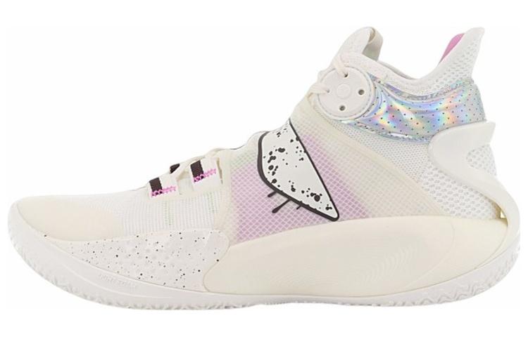 Li-Ning LiNing SONIC 9 Cushioning Anti Slip And Wear Resistant Coverage Support Mid Top Basketball Shoes Men's White