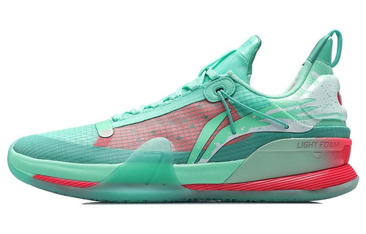 Li-Ning LiNing Blitz 7 Premium Premium Cushioned Wear Resistant Slip Resistant Low Top Basketball Shoes Pink Green