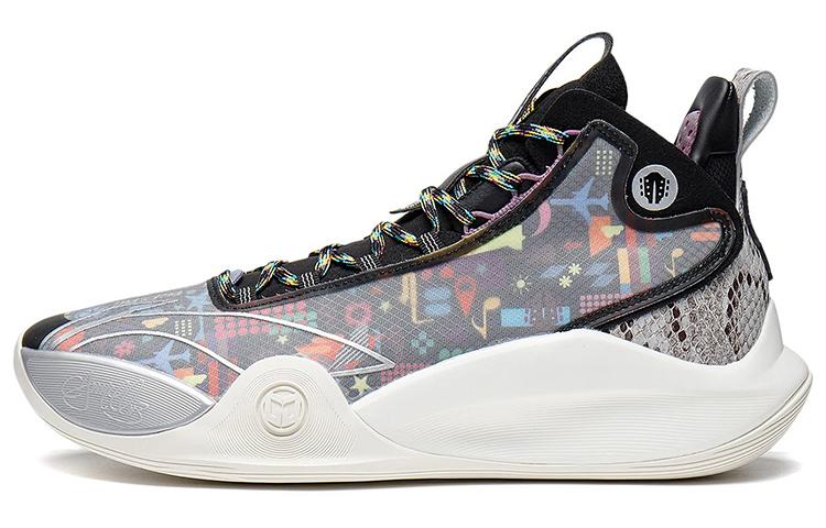 Li-Ning LiNing CJ 1 CJ 1 Anti Slip And Wear Resistant Lightweight Mid Top Basketball Shoes Black White