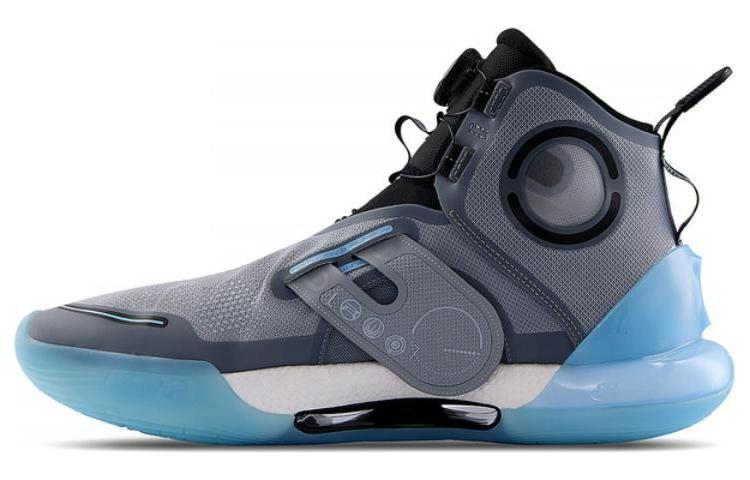 Li-Ning LiNing YuShuai Evolution Anti Slip And Wear Resistant Breathable High Top Basketball Shoes Men's Gray Blue