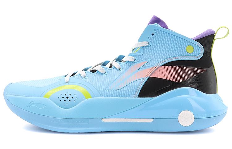 Li-Ning LiNing YuShuai 15 䨻 Cushioning Anti Slip And Wear Resistant Mid Top Basketball Shoes Men's Moon White Blue