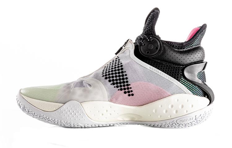Li-Ning LiNing SONIC 9 Boom Cushioned Slip-Resistant Abrasion-Resistant Mid-Top Basketball Shoes Black White Pink