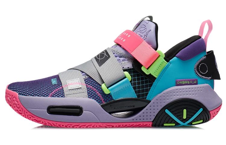 Li-Ning LINING All City 9 V2 Basketball Shoes Men Low Top Iron Orchid Purple/Sea Wave Blue