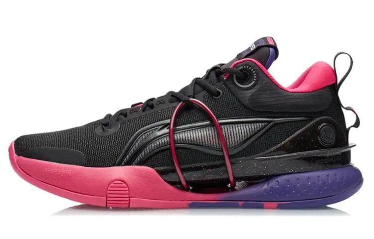 Li-Ning LINING Speed 8 Basketball Shoes Men Low Top Black/Pink/Purple