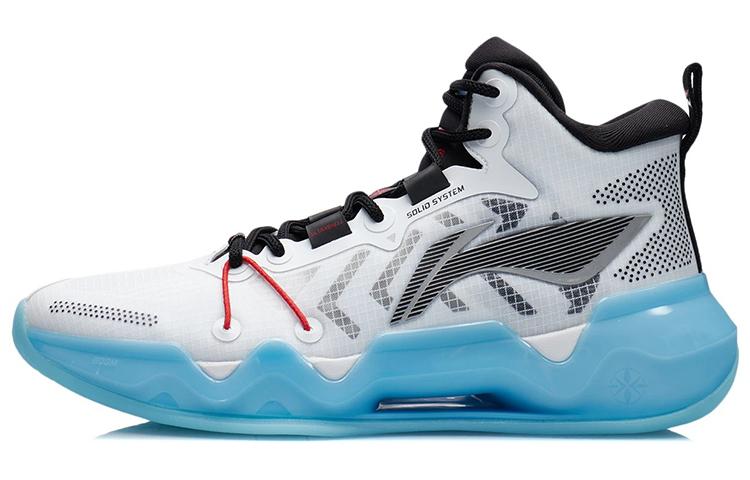 Li-Ning LiNing Liren 2 Cushioning Anti Slip And Wear Resistant Coverage Support Mid Top Basketball Shoes White Black