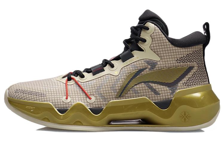Li-Ning LiNing Liren 2 Cushioning Anti Slip And Wear Resistant Mid Top Basketball Shoes Men's Gray Green