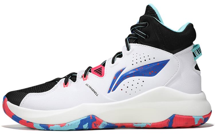 Li-Ning LiNing Cushioning Anti Slip And Wear Resistant High Top Basketball Shoes White Black