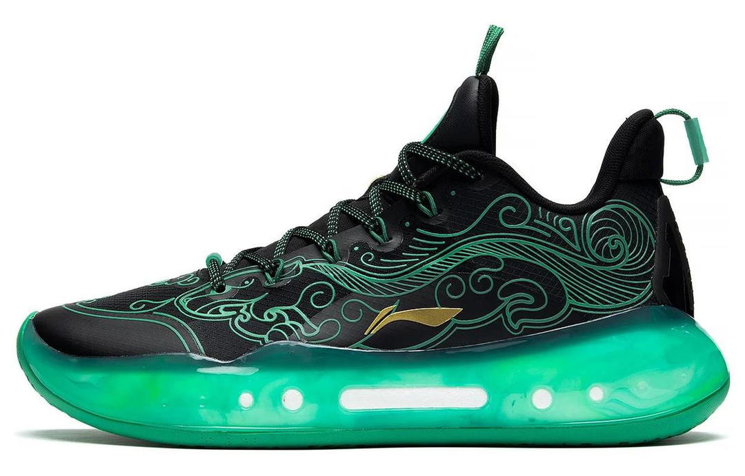 Li-Ning LiNing YuShuai 14 䨻 Low Cushioning Anti Slip And Wear Resistant Low Top Basketball Shoes Black Green