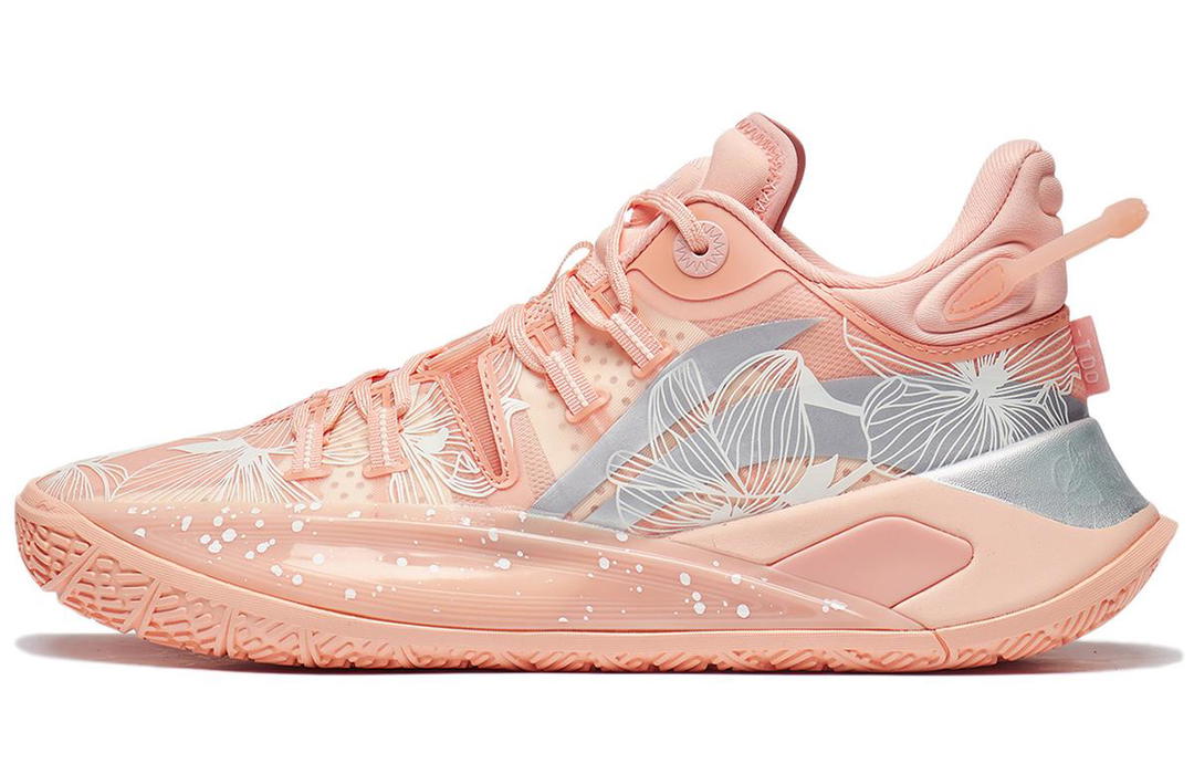 Li-Ning LiNing CJ 2 Cushioned Slip Resistant Abrasion Resistant Low Top Basketball Shoes Men's Sweet Peach Orange