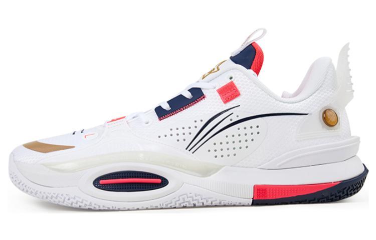Li-Ning LINING All City 10 Basketball Shoes Men Low Top White/Red/Blue