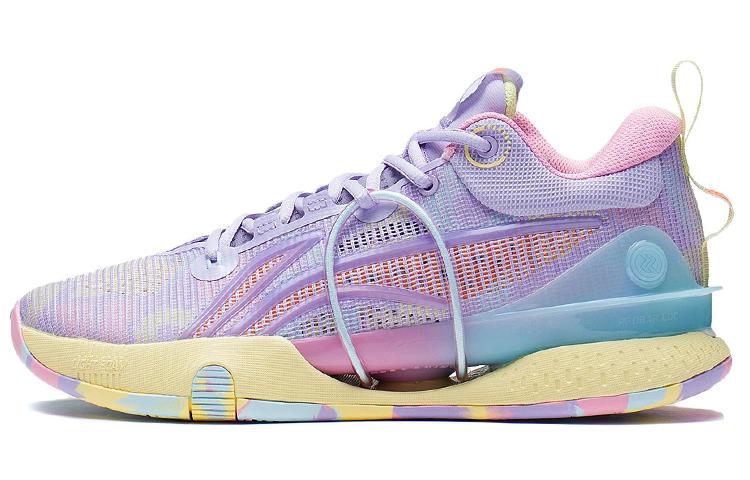 Li-Ning LINING Speed 8 Basketball Shoes Men Low Top Lilac/Light Banana Yellow
