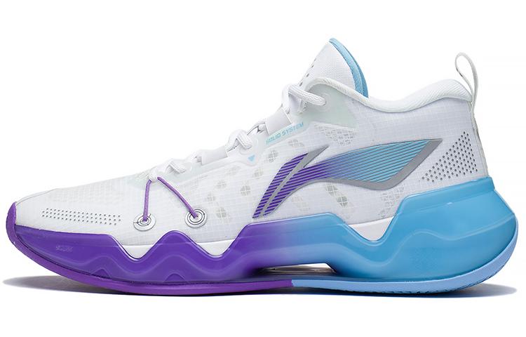 Li-Ning LINING Liren 2 Low Basketball Shoes Men Low Top Standard White/Blue/Purple