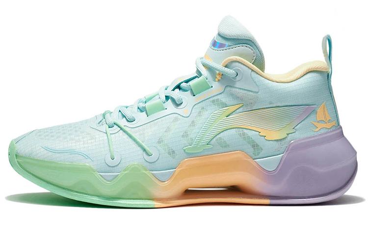 Li-Ning LiNing Liren 2 Low Seashore Cushioning Anti Slip And Wear Resistant Low Top Basketball Shoes Men's Neon Pink Green