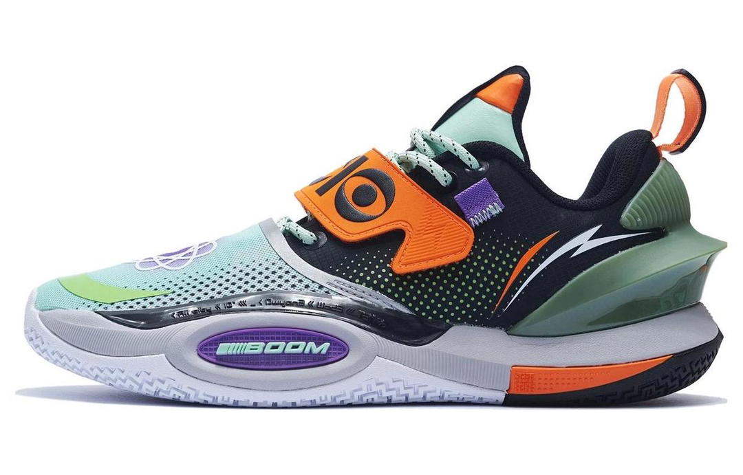 Li-Ning LiNing All City 10 V2 'Kinetic Energy' Cushioning Lightweight Rebound Low Top Performance Basketball Shoes Green Black