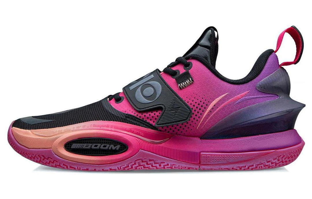 Li-Ning LiNing All City 10 V2 Anti Slip And Wear Resistant Breathable Low Top Basketball Shoes Men's Black Red Purple