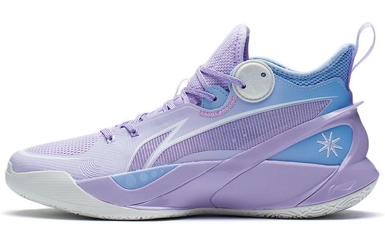 Li-Ning LINING SONIC 10 Basketball Shoes Men Mid Top Lilac/New Aurora Blue
