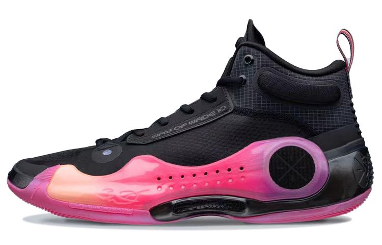 Li-Ning LiNing WOW 10 Sunrise Cushioning Wear Resistant Mid Top Basketball Shoes Men's Black