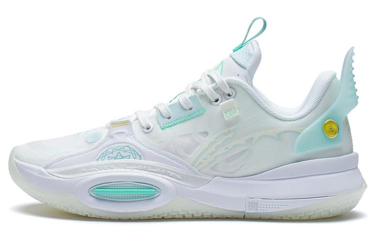 Li-Ning LiNing All City 10 Yuan Shen Cushioning Anti Slip And Wear Resistant Low Top Performance Basketball Shoes White Green