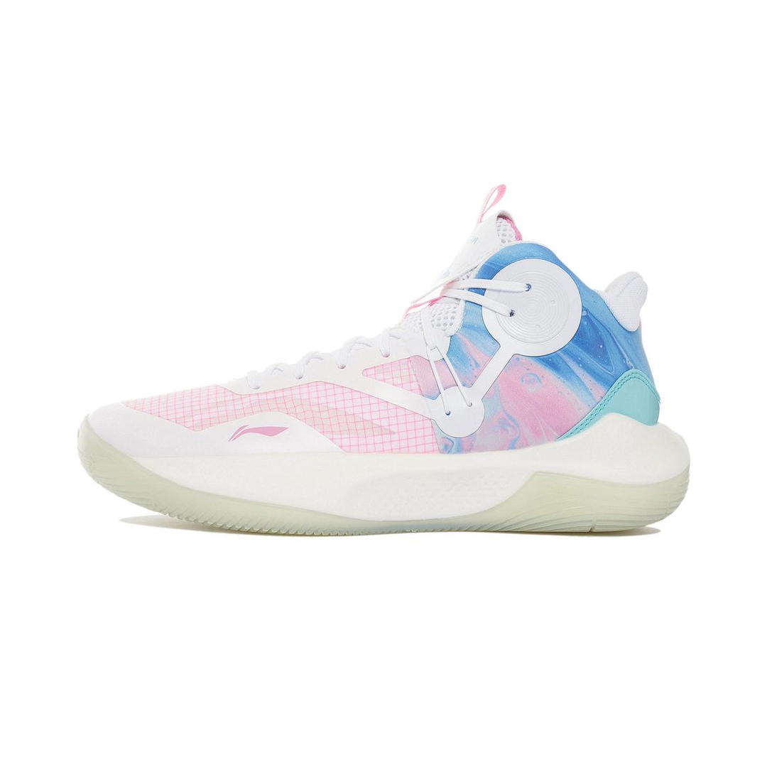 Li-Ning LINING Sonic 9 IX Team Mid Men's On Court Basketball Shoes White/Pink/Blue