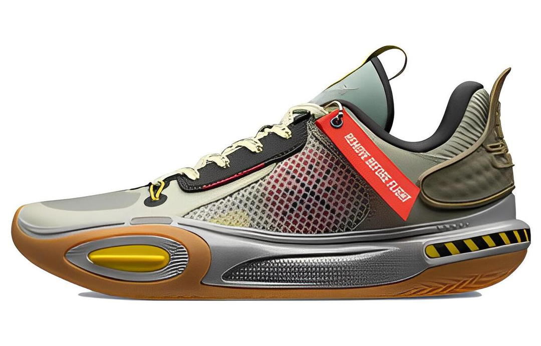 Li-Ning LiNing All City 11 Warning Cushioning Anti Slip And Wear Resistant Low Top Basketball Shoes Men's Cyan Yellow