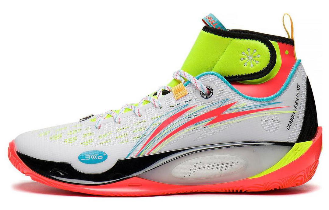 Li-Ning LiNing 808 2 ULTRA Ultra Cushioning Anti Slip And Wear Resistant High Top Basketball Shoes White Green Red