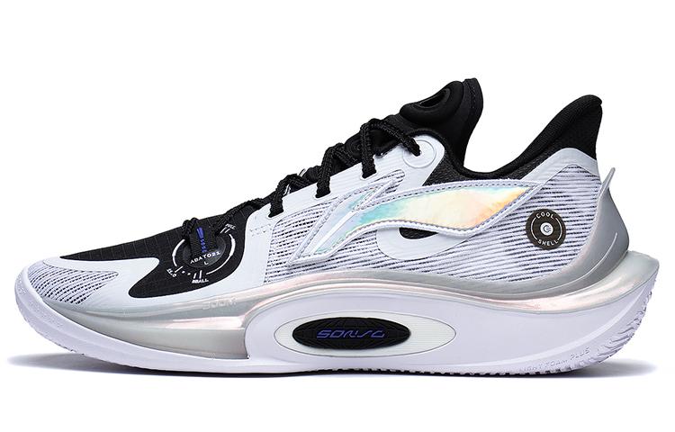 Li-Ning LiNing SONIC 11 Stardust Durable Breathable Low Top Basketball Shoes Men's White Black Silver